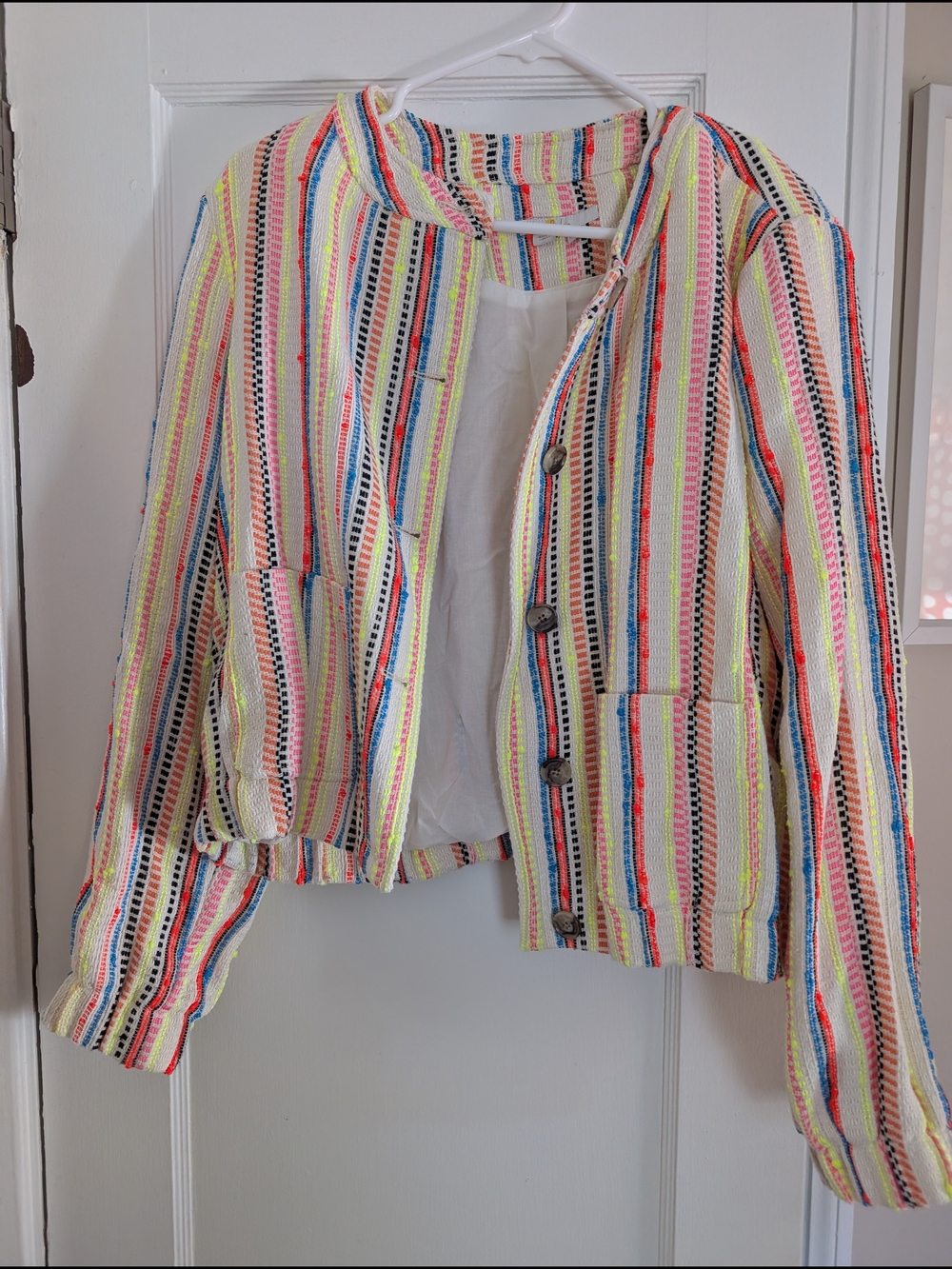 Boden Multicolor Striped Crochet Blazer - Picture 2 of 3